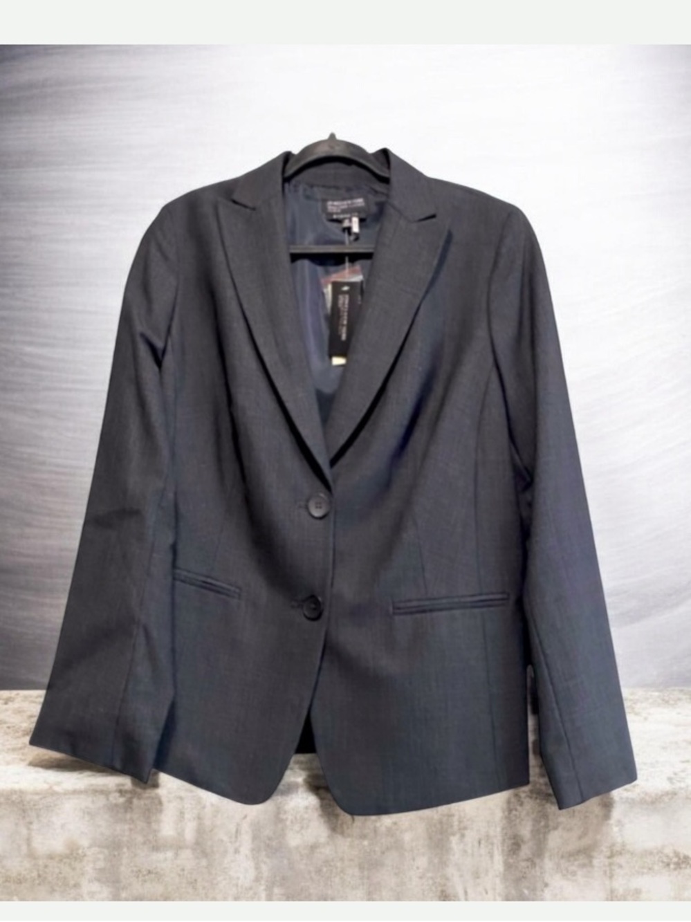 NEW Jones NY Platinum Grey 2 Bottom Closure Stretch Blazer Size 14W